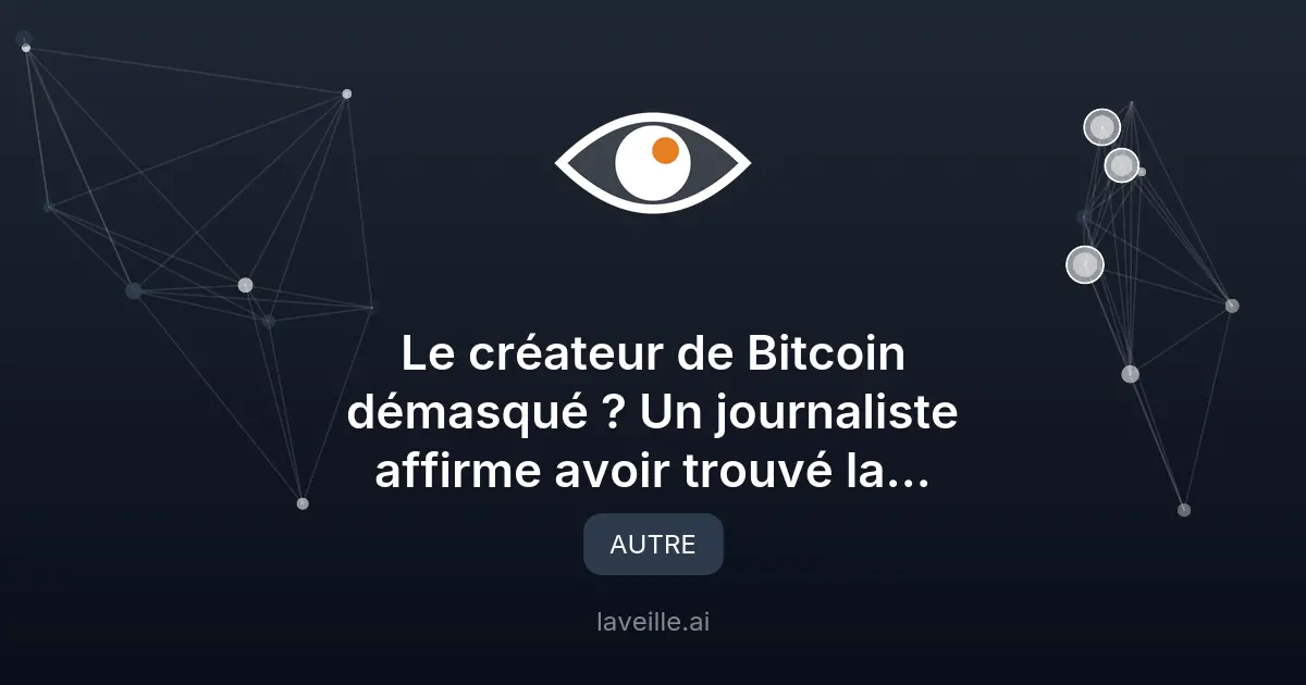 Satoshi Nakamoto démasqué : Adam Back serait le créateur de Bitcoin