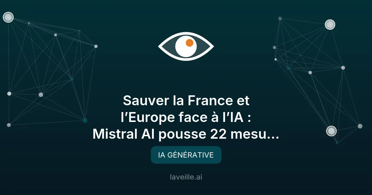 Mistral AI : 22 mesures pour l'IA en Europe