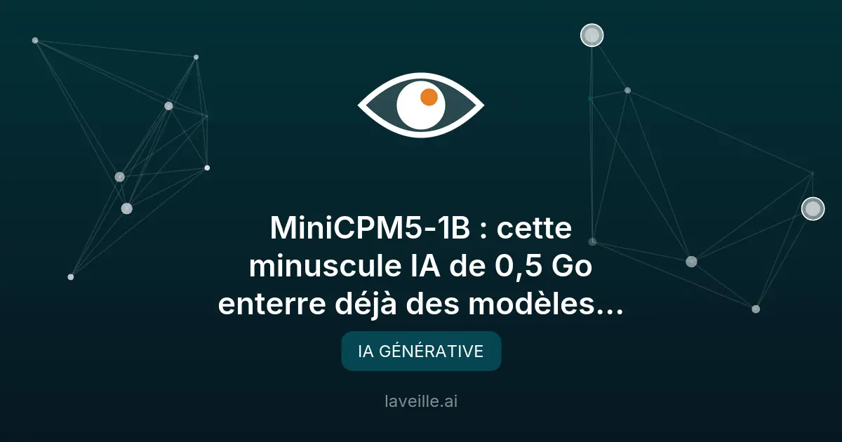 MiniCPM5-1B : l'IA légère qui surclasse les géants