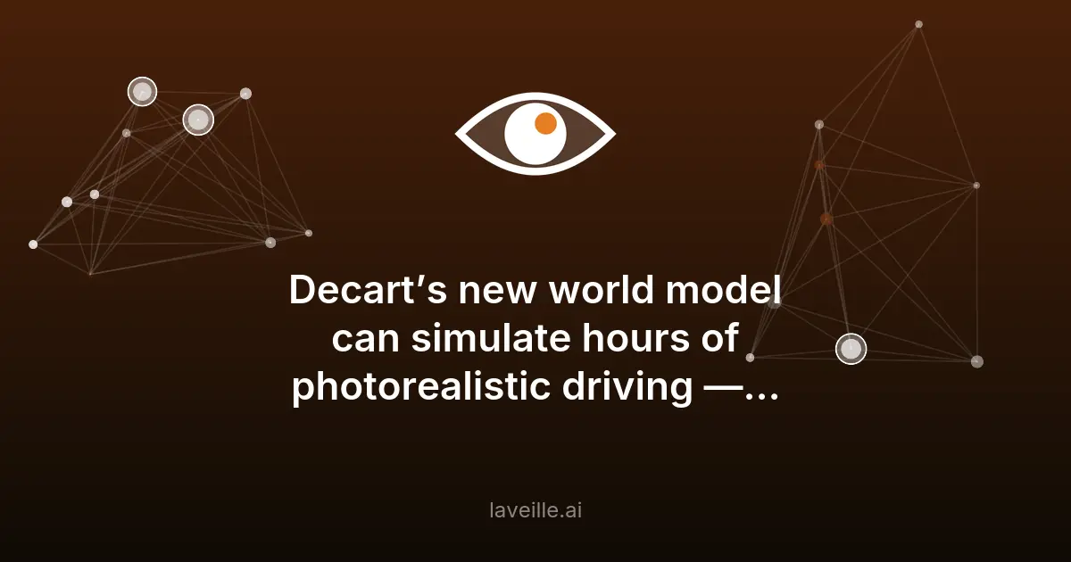 Decart lance Oasis 3 pour des simulations de conduite photoréalistes