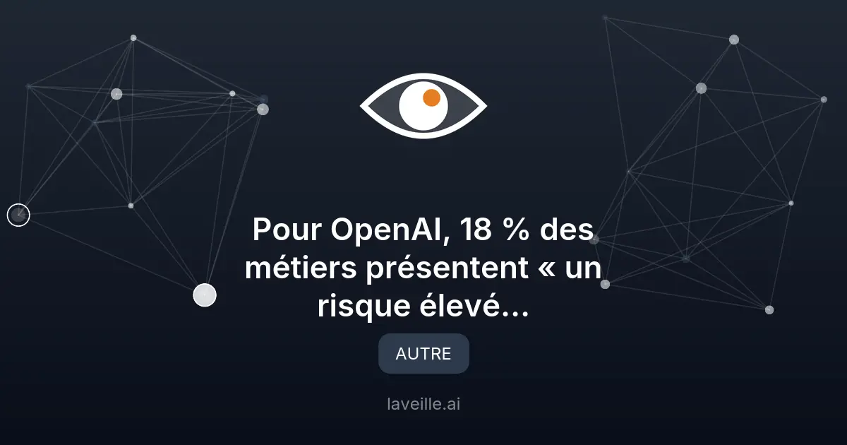 OpenAI : 18 % des métiers à risque d'automatisation