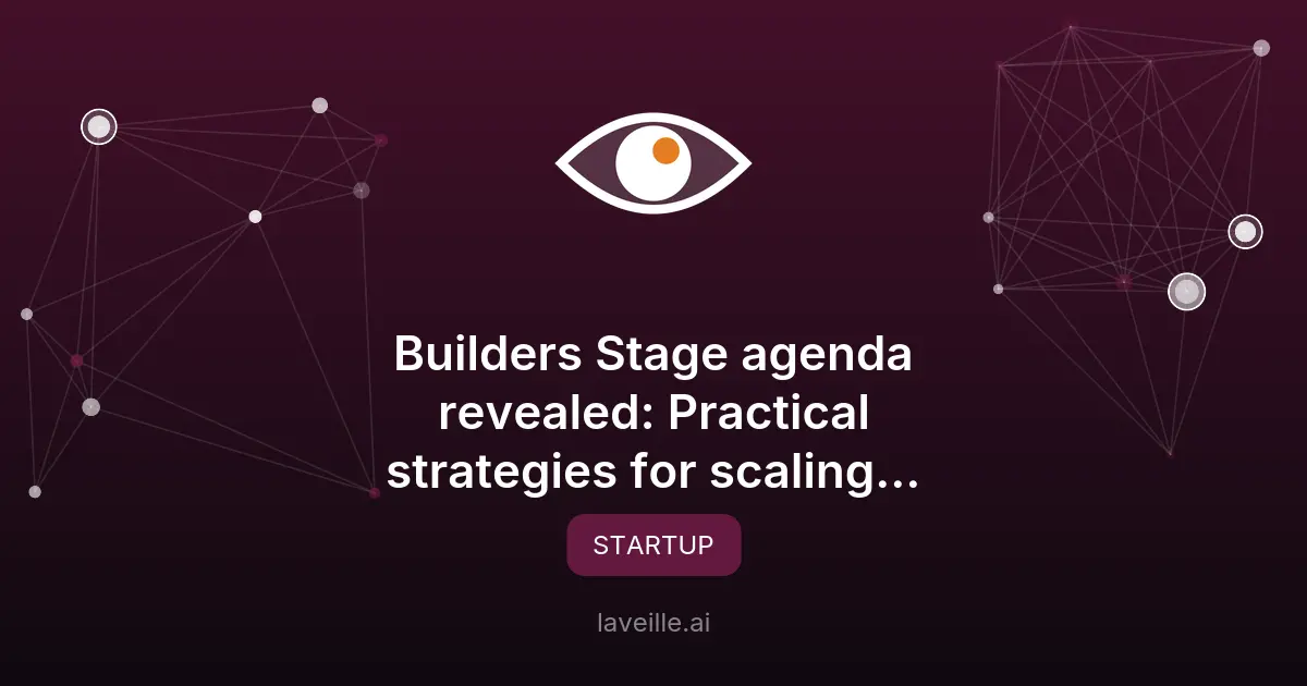 Agenda Builders Stage TechCrunch Disrupt 2026 révélé