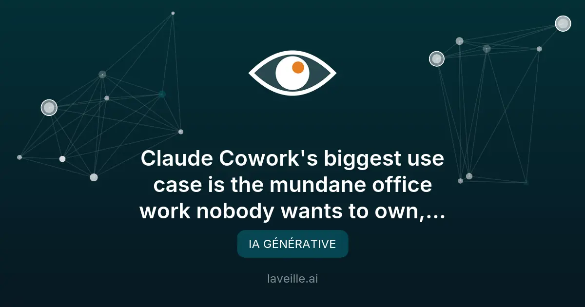 Claude Cowork : 50% d'usage pour les tâches administratives