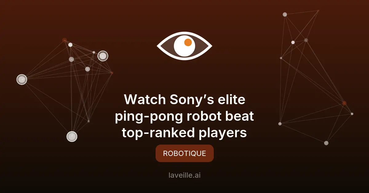 Le robot de ping-pong Ace de Sony bat des joueurs d'élite