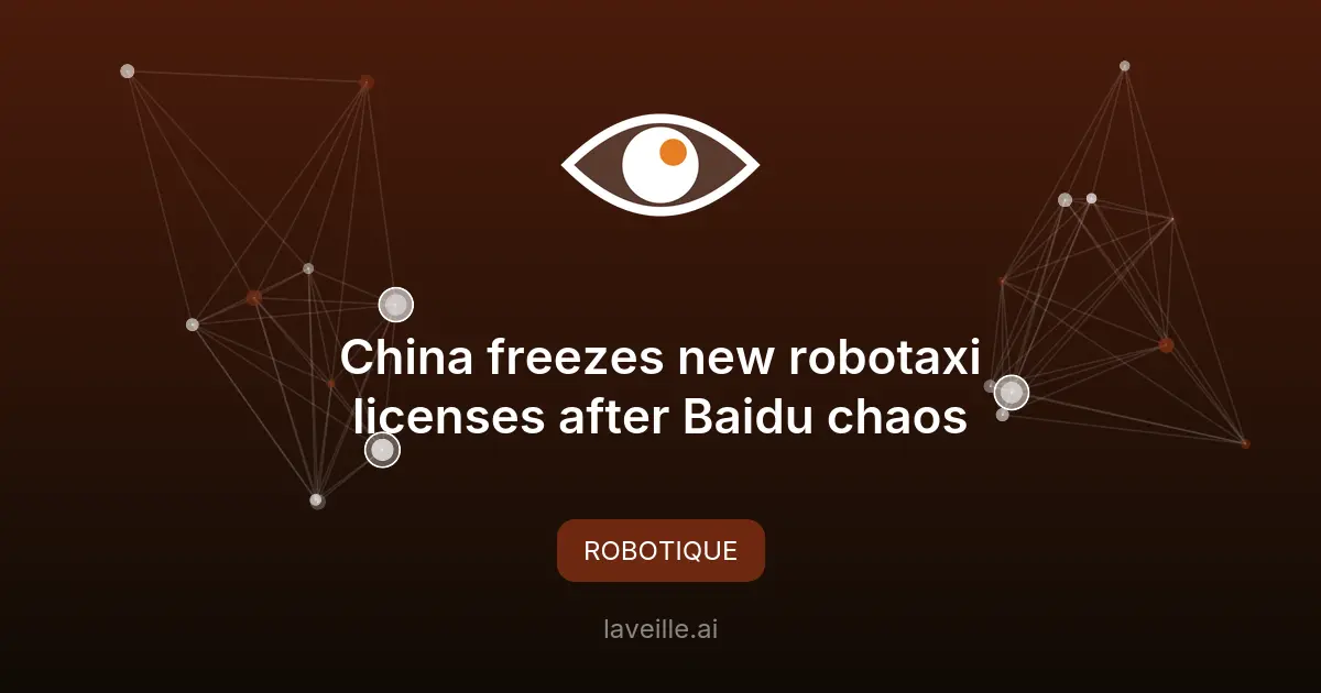 Chine : gel des licences pour les robotaxis après l'incident Baidu