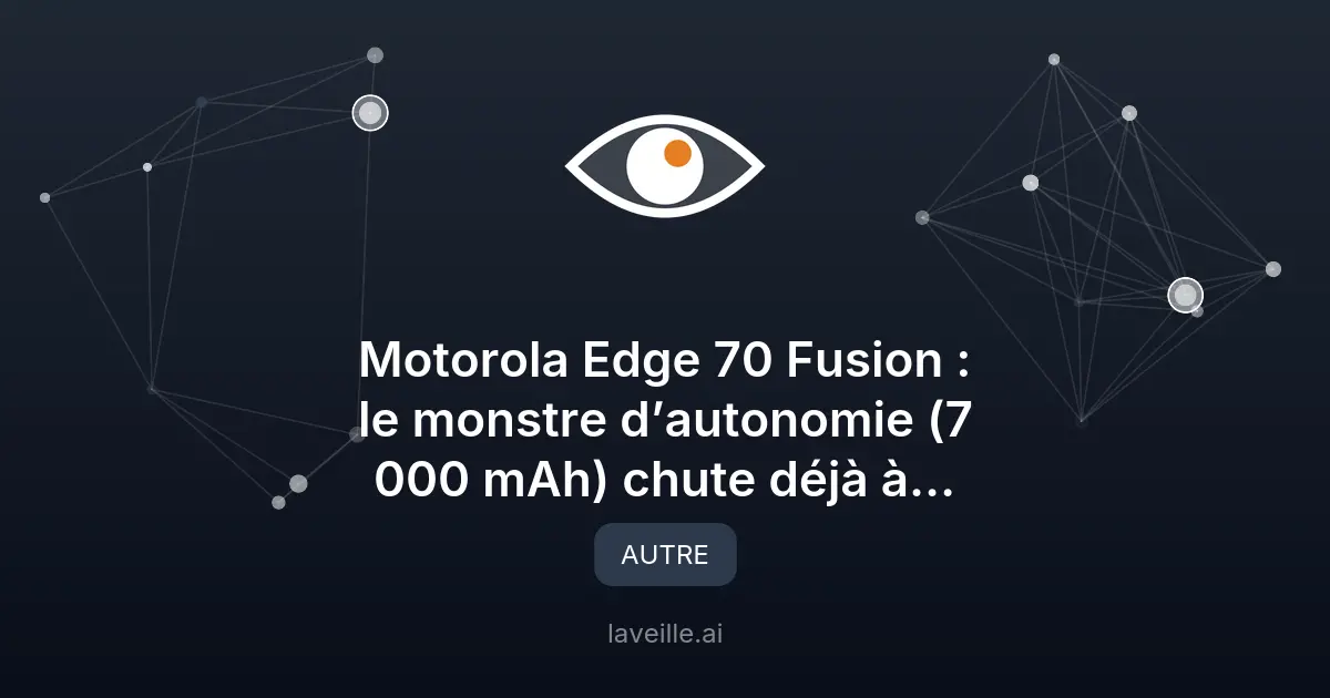 Motorola Edge 70 Fusion : autonomie record à 429 €