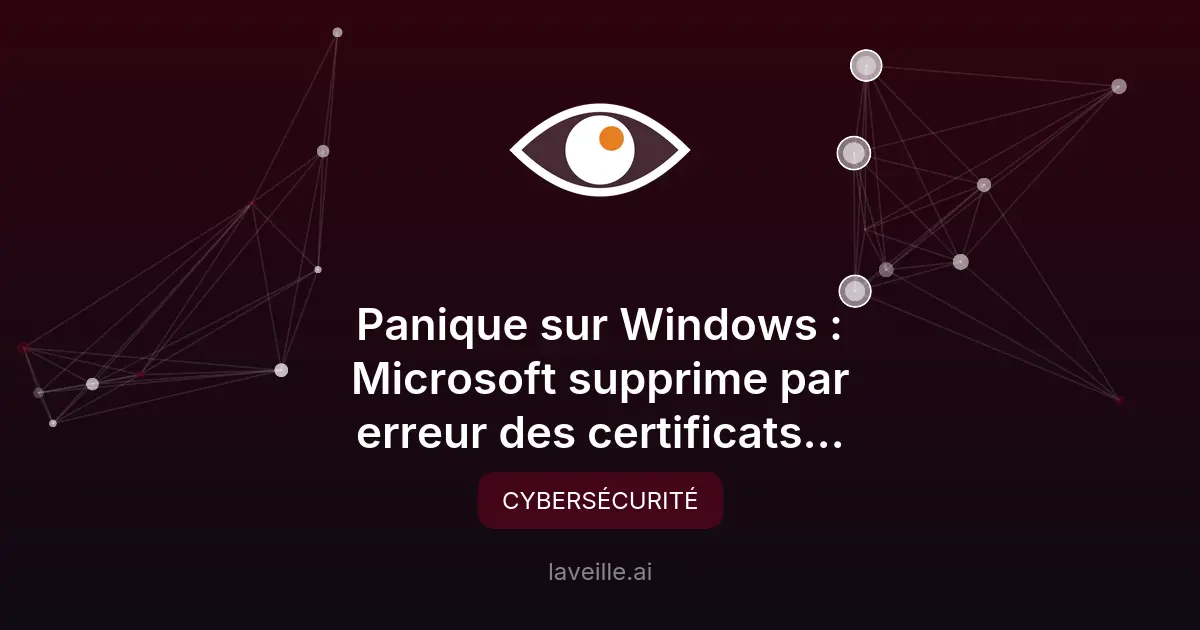 Microsoft Defender supprime des certificats critiques par erreur