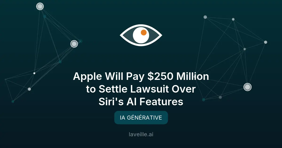 Apple paye 250 millions pour un procès sur les promesses IA de Siri