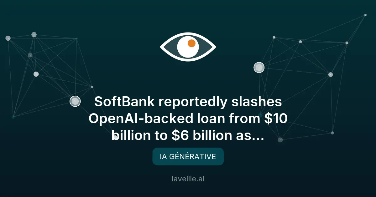 SoftBank réduit son prêt garanti par OpenAI à 6 milliards de dollars