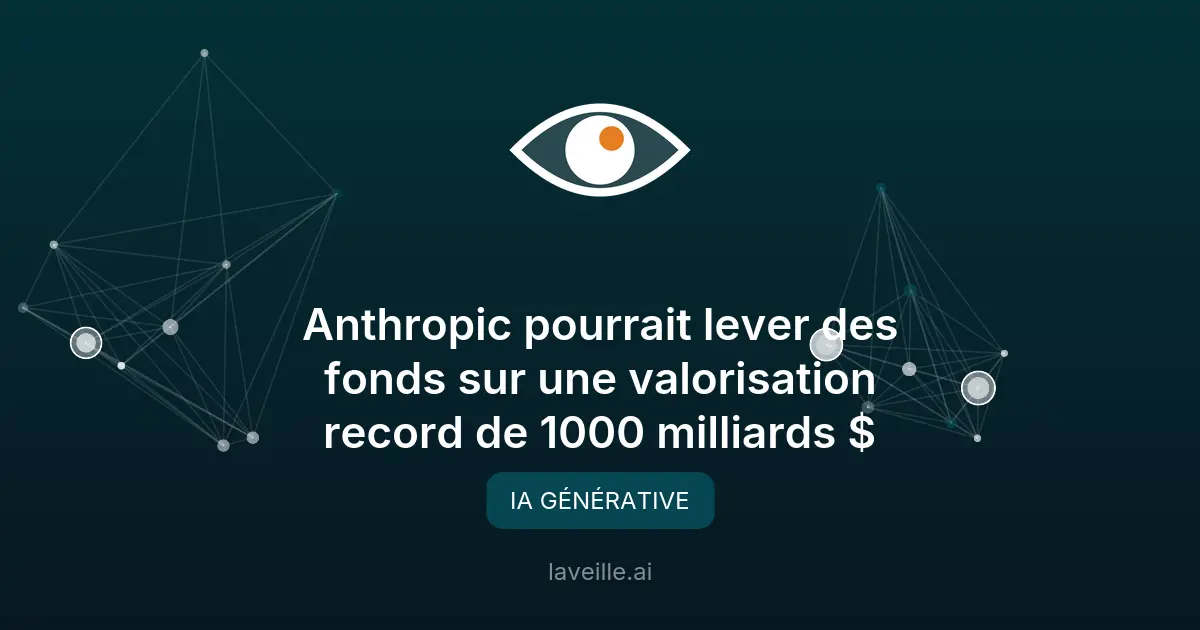 Anthropic vise 1000 milliards $ avec une levée record