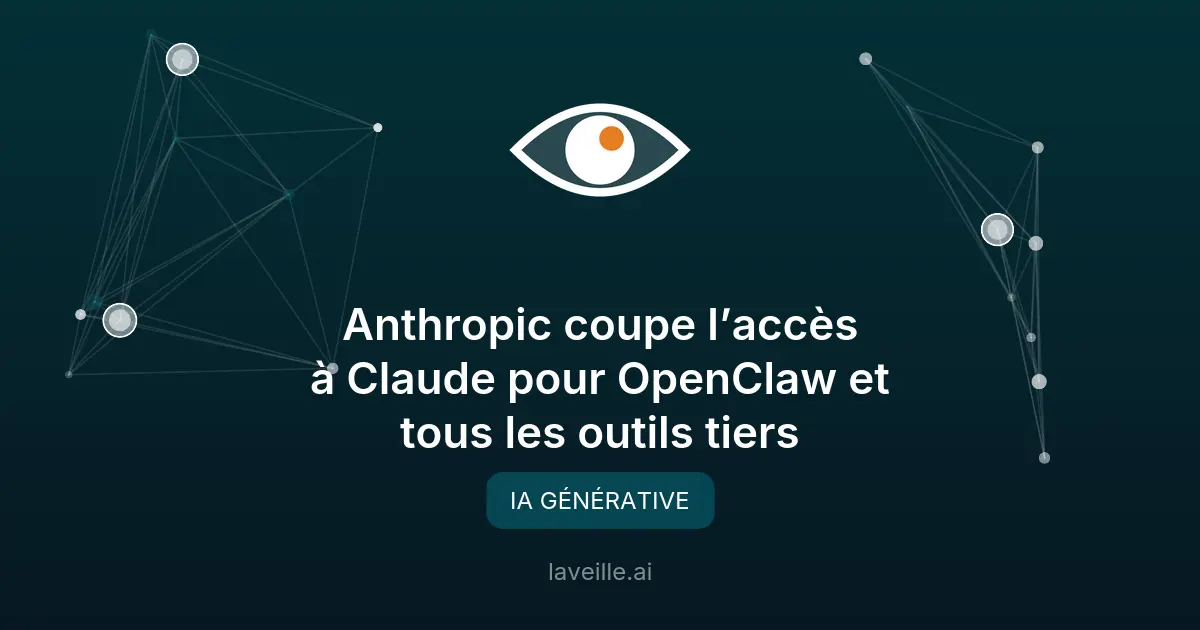 Anthropic coupe l'accès à Claude pour OpenClaw et outils tiers