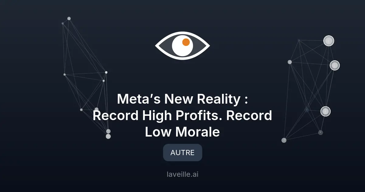 Meta annonce 8 000 licenciements et un moral au plus bas